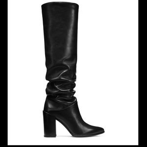 Stuart Weitzman Black Nappa Scrunchy boot